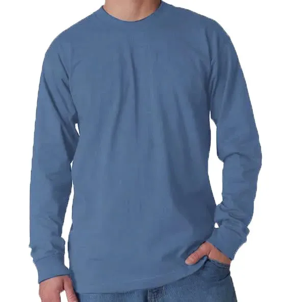 Long Sleeve Heavyweight 100% Cotton T-Shirt - Big Sizes