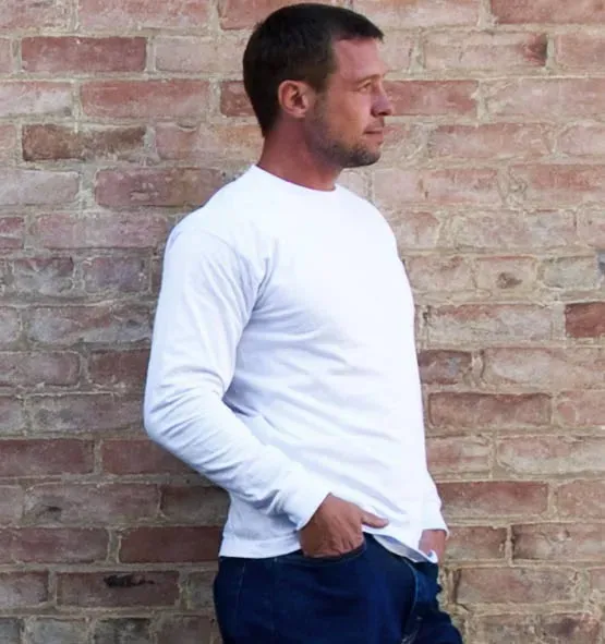 Long Sleeve Heavyweight 100% Cotton T-Shirt - Big Sizes