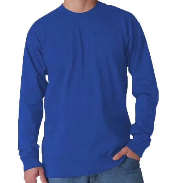 Long Sleeve Heavyweight 100% Cotton T-Shirt - Big Sizes