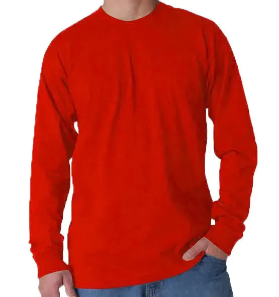 Long Sleeve Heavyweight 100% Cotton T-Shirt - Big Sizes