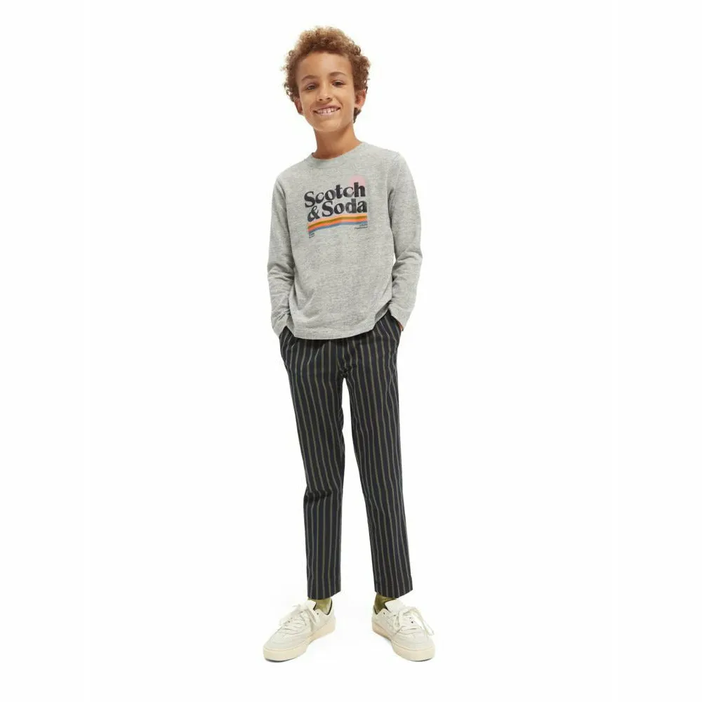 Long-Sleeved Brushed-Cotton Artwork T-Shirt - Grey Melange