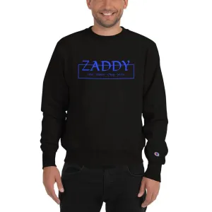 Love Honor Obey Zaddy Champion Sweatshirt - Blue on Black