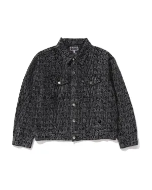 Lux Sport Pattern Jacquard 13oz Denim Trucker Jacket