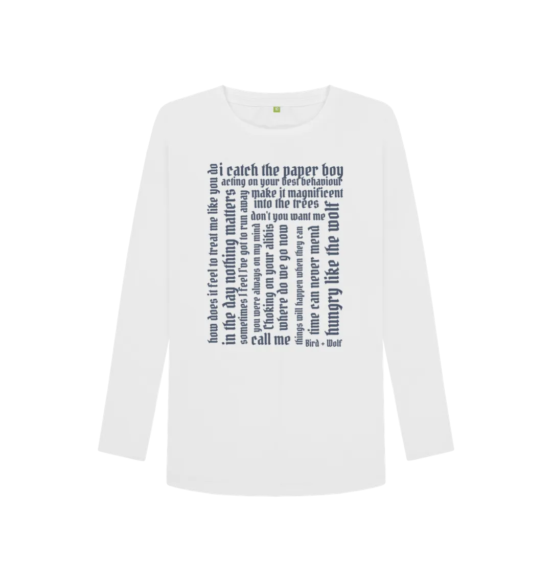 Lyrical Long Sleeve Tee (Grey Lettering)