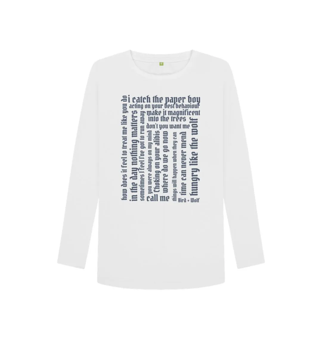 Lyrical Long Sleeve Tee (Grey Lettering)
