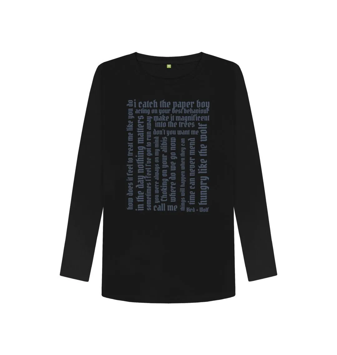 Lyrical Long Sleeve Tee (Grey Lettering)