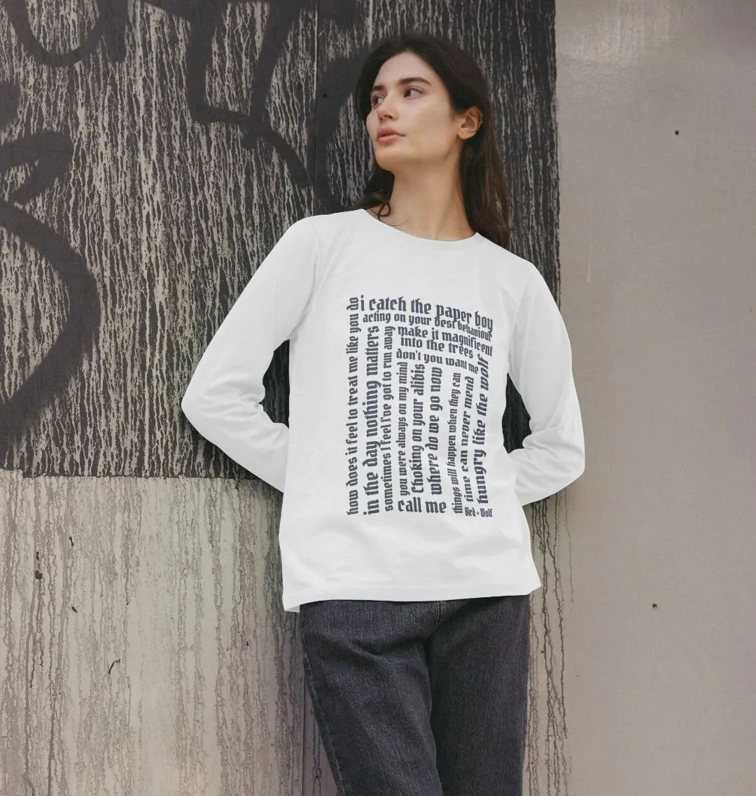 Lyrical Long Sleeve Tee (Grey Lettering)