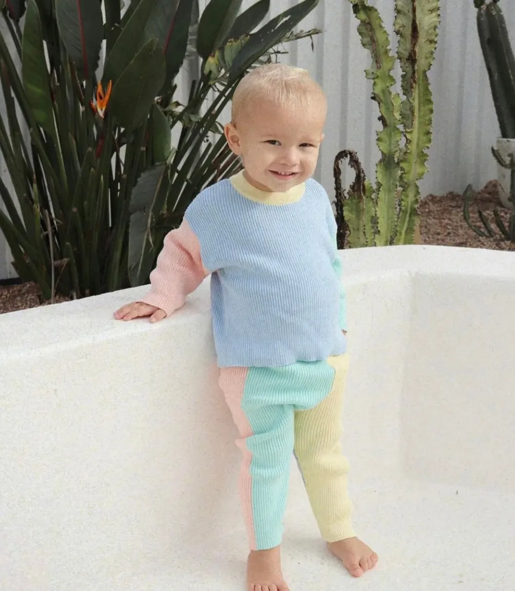 MAKI RIB KNIT COLOUR-BLOCK LEGGINGS