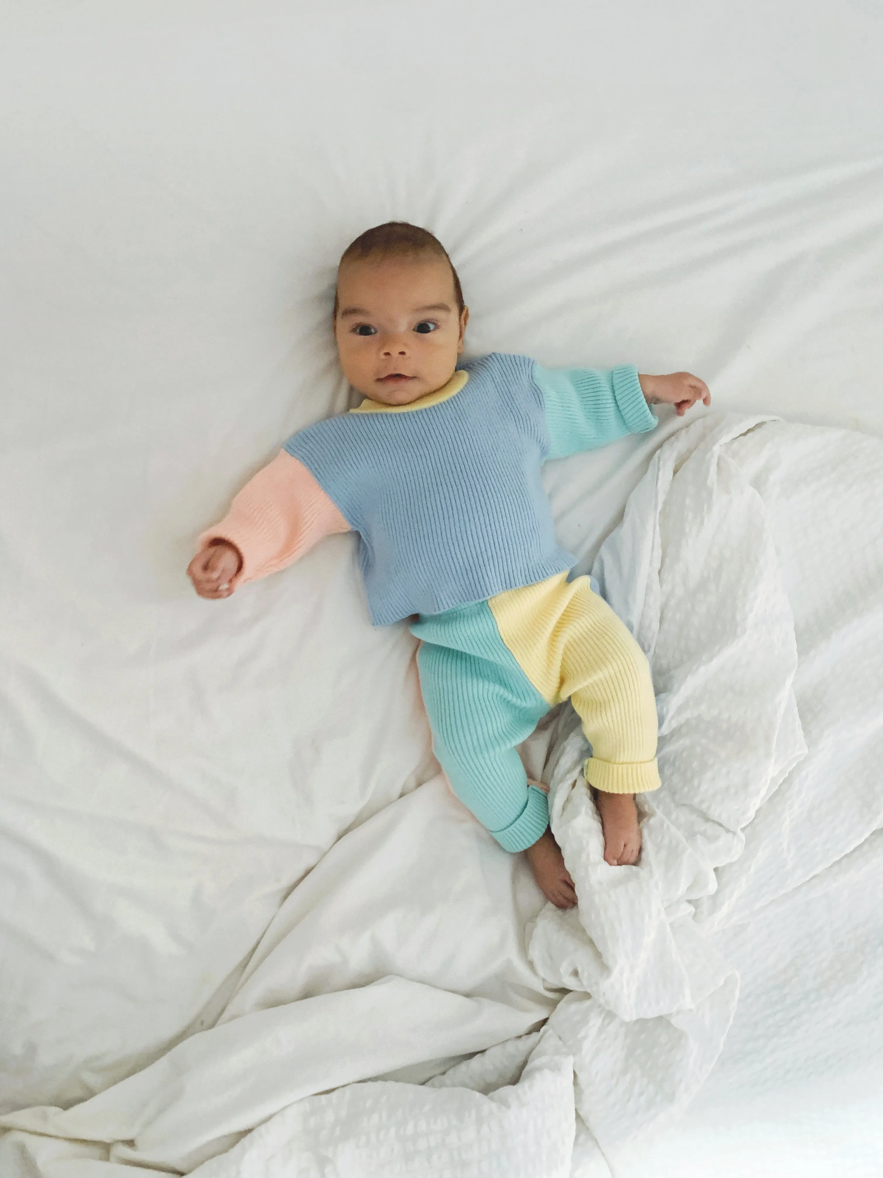 MAKI RIB KNIT COLOUR-BLOCK LEGGINGS