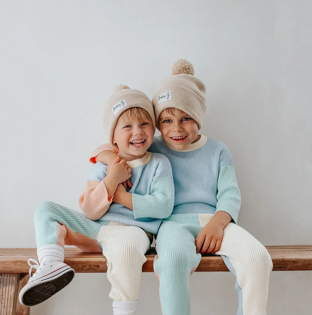 MAKI RIB KNIT COLOUR-BLOCK LEGGINGS