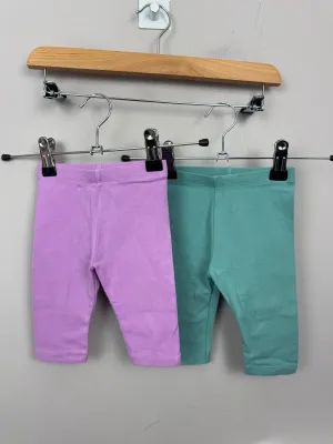 M&S lilac/duck egg leggings 3-6m