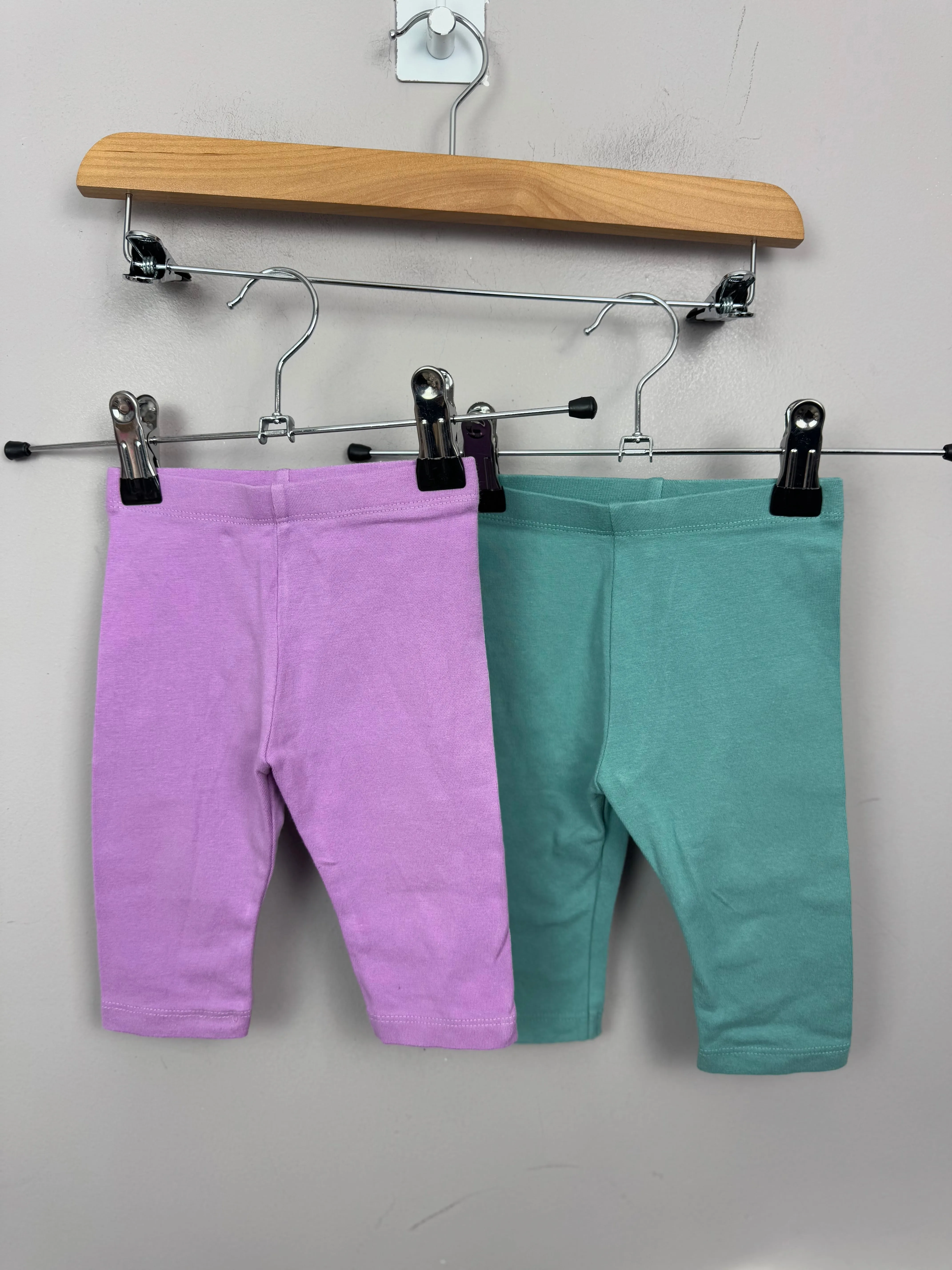M&S lilac/duck egg leggings 3-6m