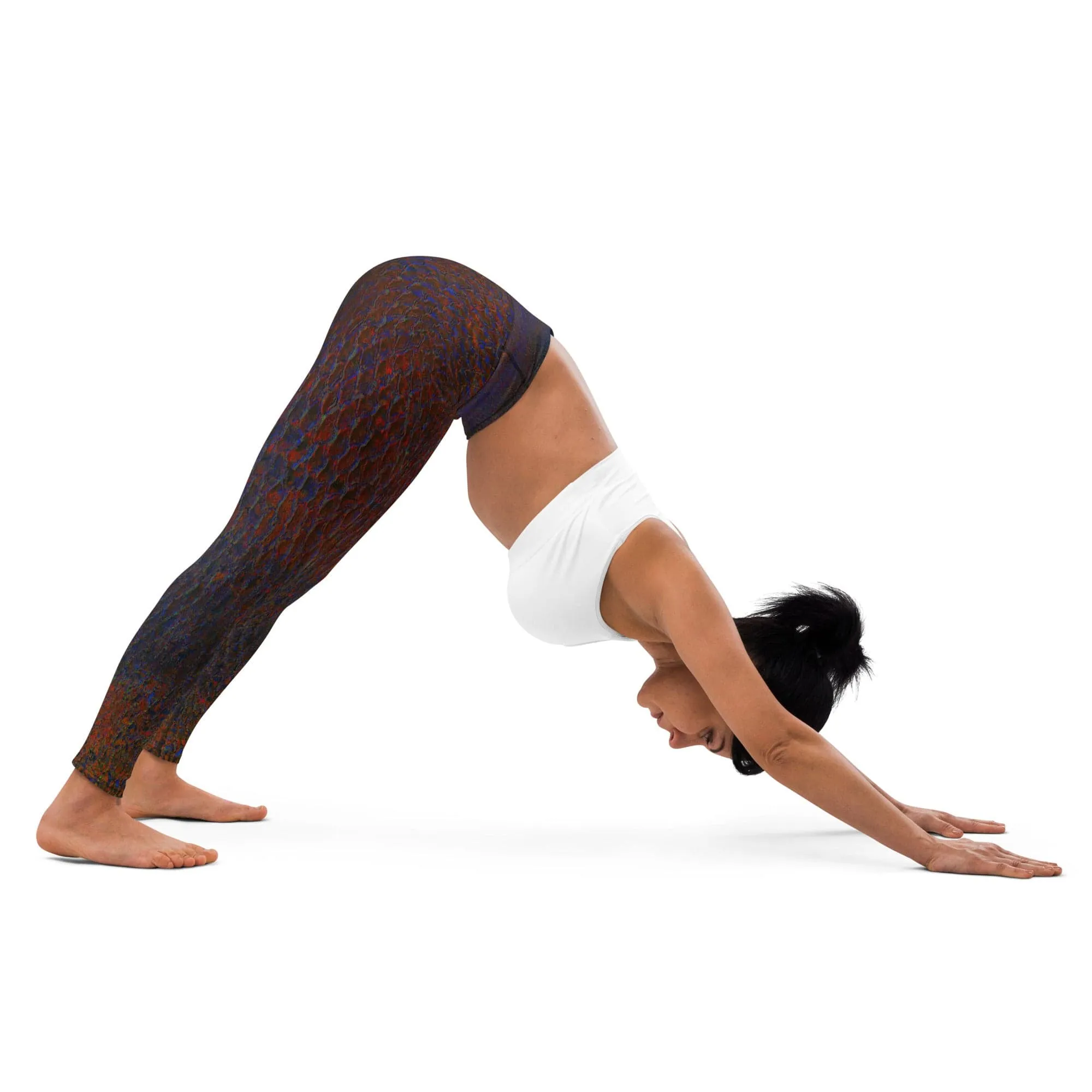 Maori Black Women's Yoga Pants Flat Front Athletic Leggings