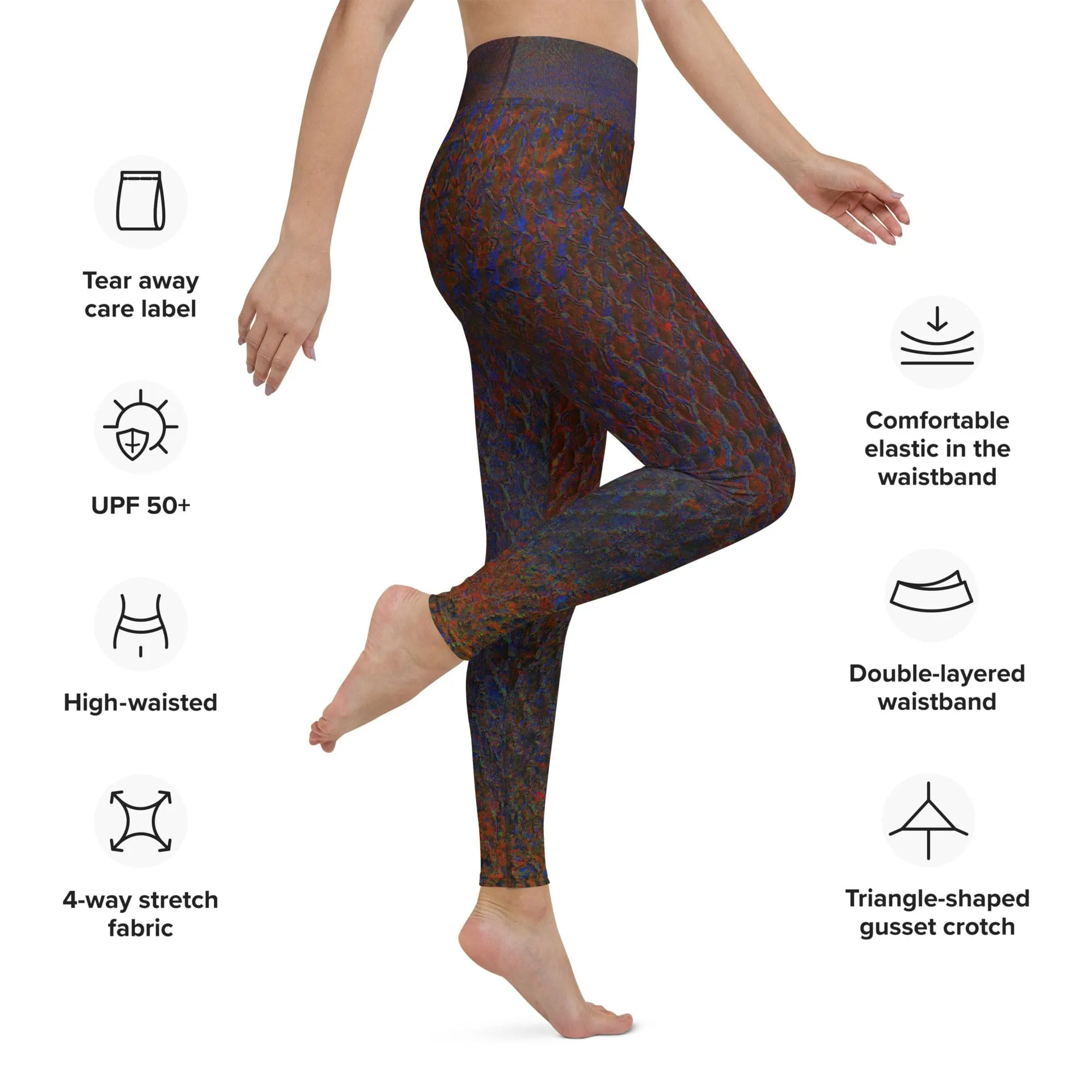 Maori Black Women's Yoga Pants Flat Front Athletic Leggings