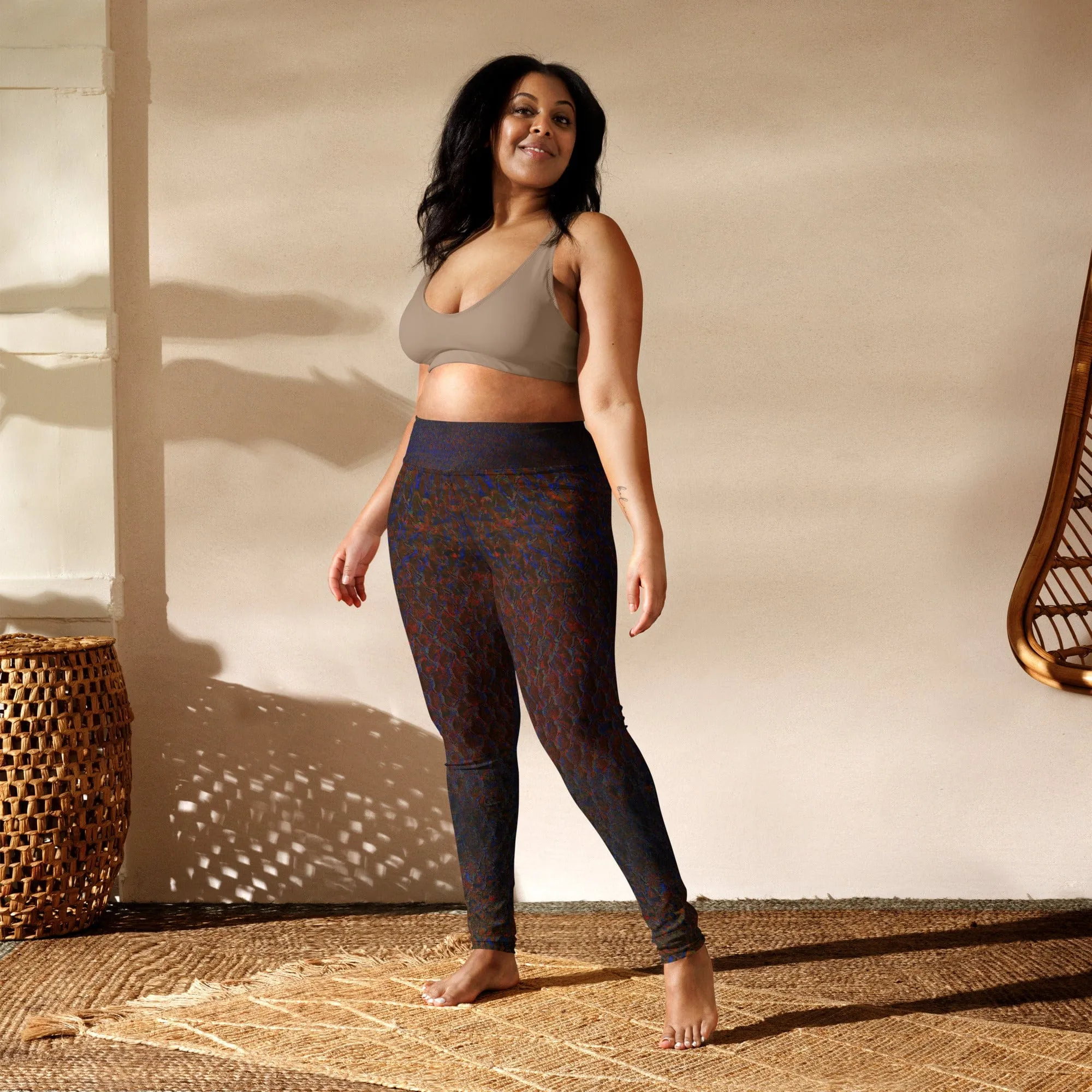 Maori Black Women's Yoga Pants Flat Front Athletic Leggings