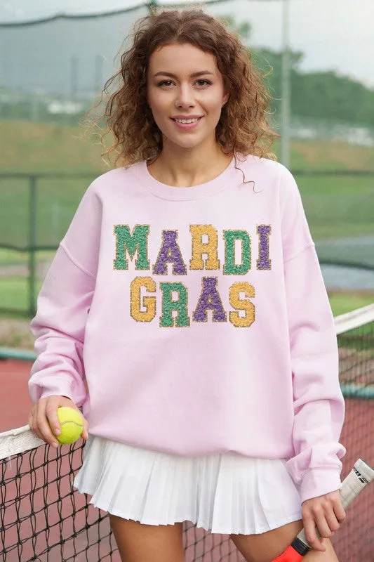 MARDI GRAS GRAPHIC OVERSIZED SWEATSHIRT