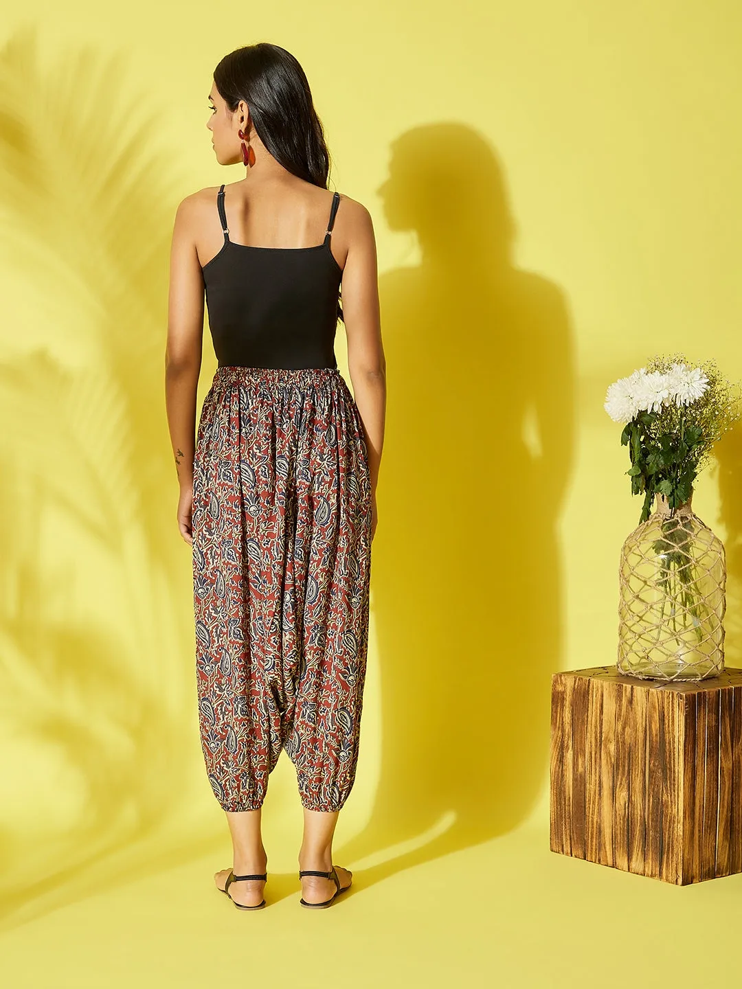 Maroon Kalamkari Harem Pant