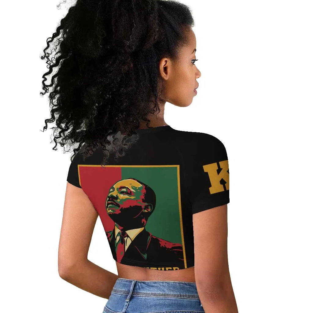 Martin Luther King Jr Raglan Cropped T shirt MLK Retro Style DT03