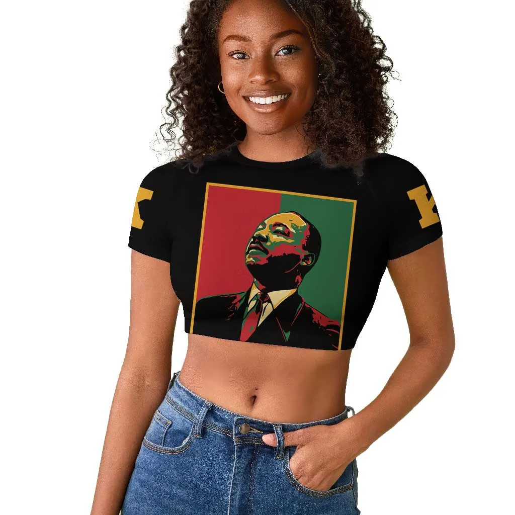 Martin Luther King Jr Raglan Cropped T shirt MLK Retro Style DT03