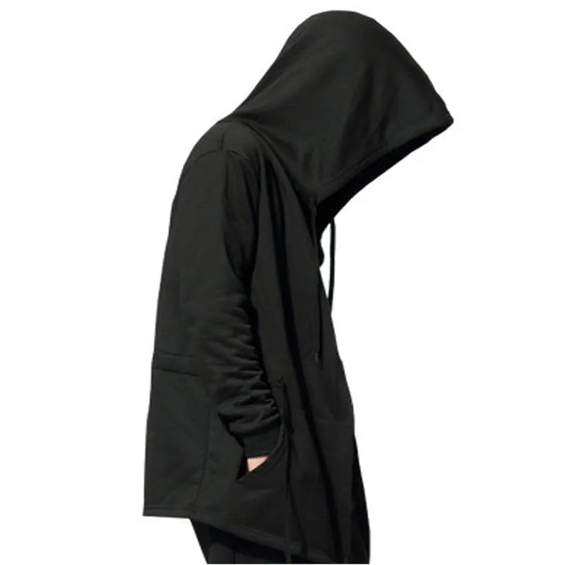Men's Black Cloak Hooded Hoodies Male Streetwear Hip Hop Full Sleeves Hoodies Men Women Unisex XXXXXL H01