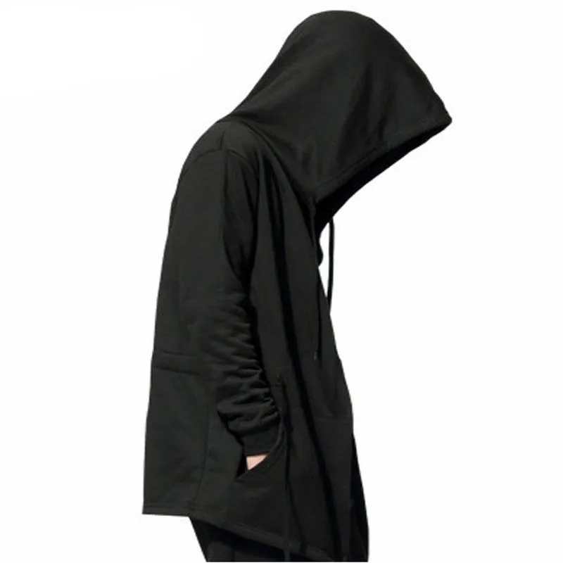 Men's Black Cloak Hooded Hoodies Male Streetwear Hip Hop Full Sleeves Hoodies Men Women Unisex XXXXXL H01