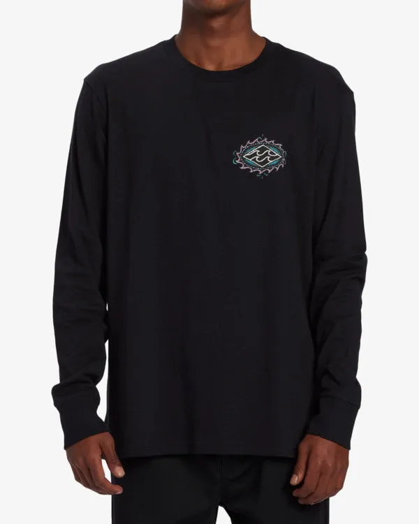 Men's Crayon Wave Long Sleeve T-Shirt