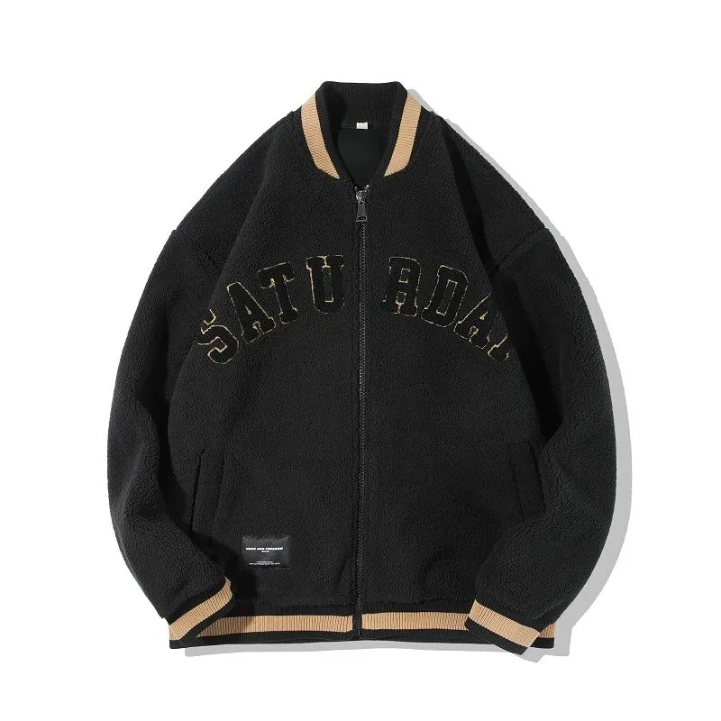 Men's Fleece-lined Trucker Jacket with Contrast Trim