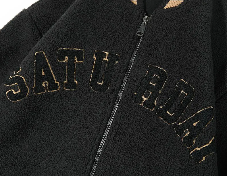 Men's Fleece-lined Trucker Jacket with Contrast Trim