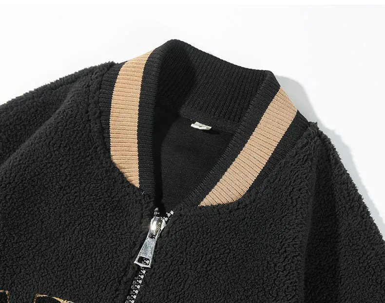 Men's Fleece-lined Trucker Jacket with Contrast Trim