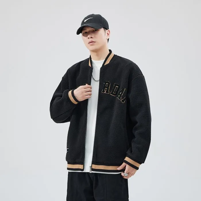Men's Fleece-lined Trucker Jacket with Contrast Trim