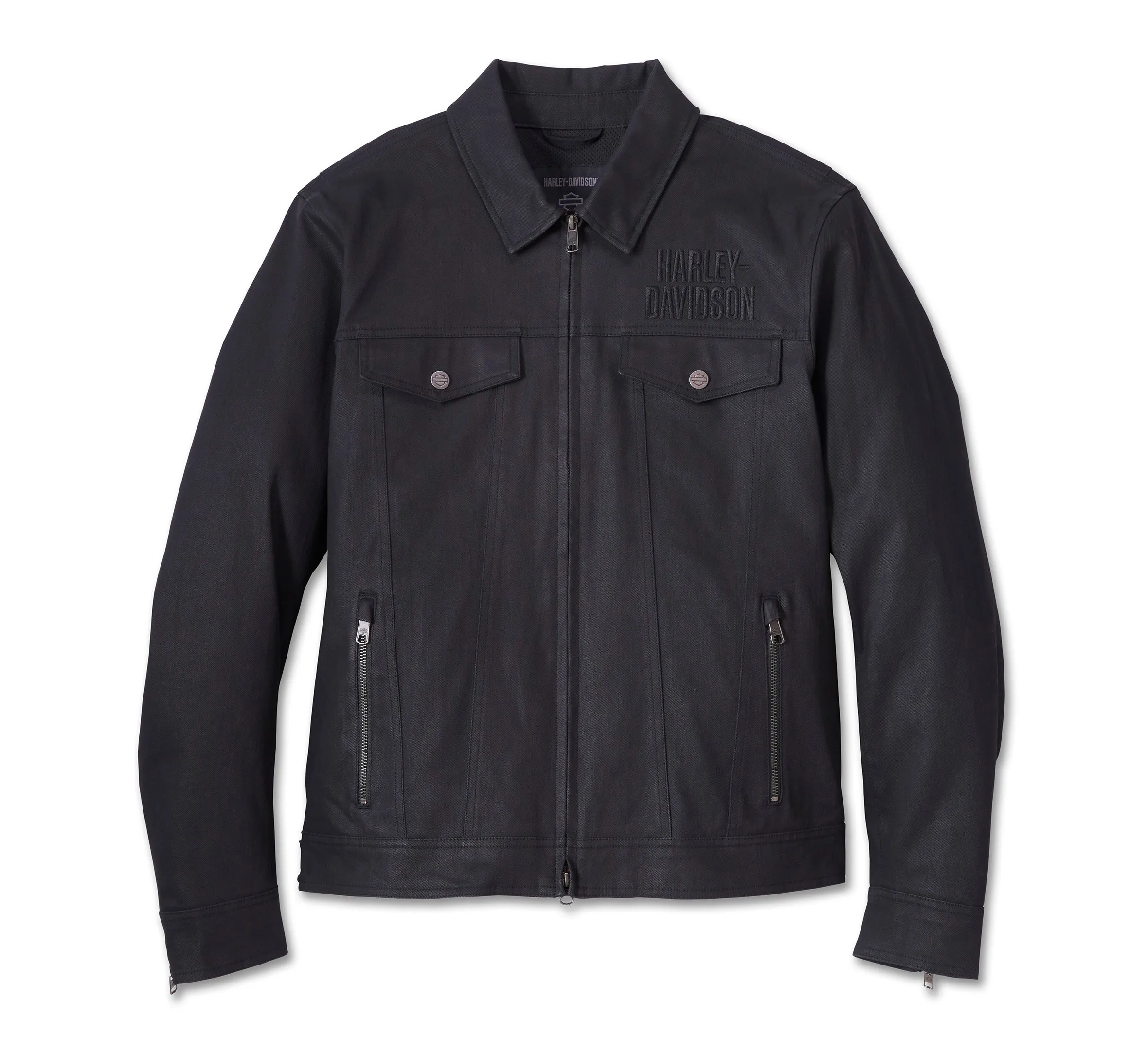 Men's H-D Flex Layering System Trucker Riding Jacket - Black