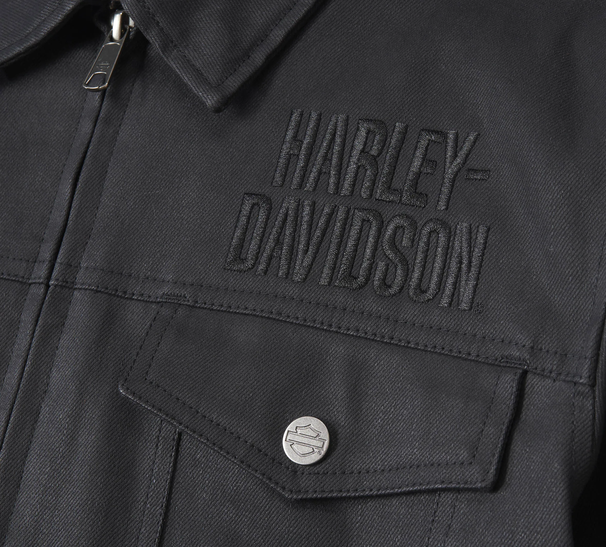 Men's H-D Flex Layering System Trucker Riding Jacket - Black