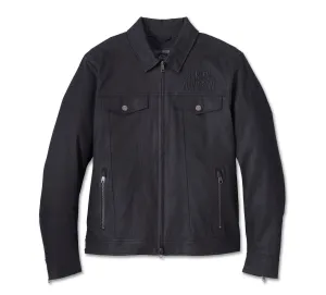 Men's H-D Flex Layering System Trucker Riding Jacket - Black