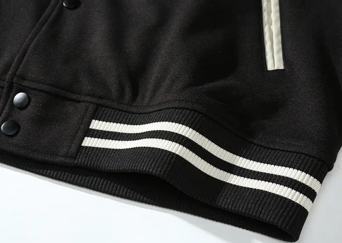 Men's Relaxed-fit Varsity Jacket featuring Elastic Band Cuff and Hem
