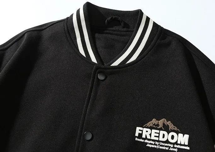 Men's Relaxed-fit Varsity Jacket featuring Elastic Band Cuff and Hem