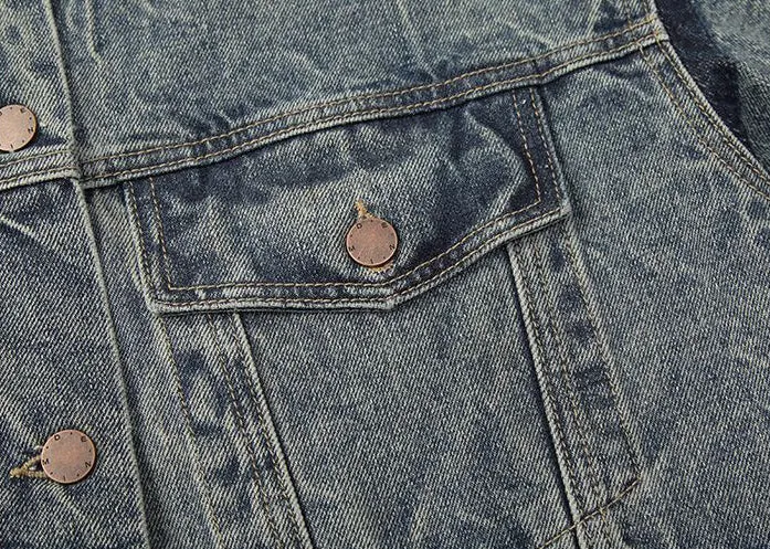 Men's Thickened Denim Denim Jacket for a Retro Look