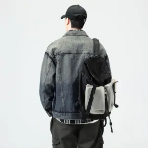 Men's Thickened Denim Denim Jacket for a Retro Look