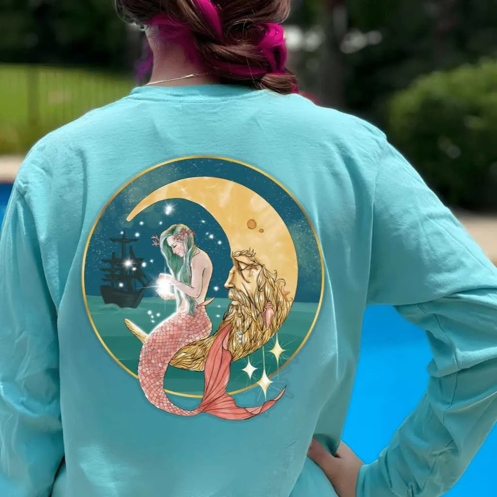 Mermaid In The Moon Long Sleeve T-Shirt
