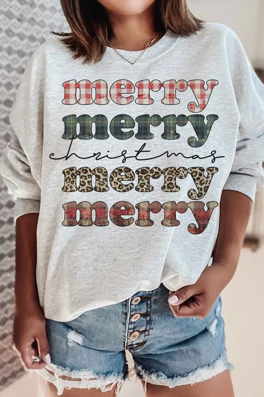 MERRY MERRY CHRISTMAS GRAPHIC SWEATSHIRT