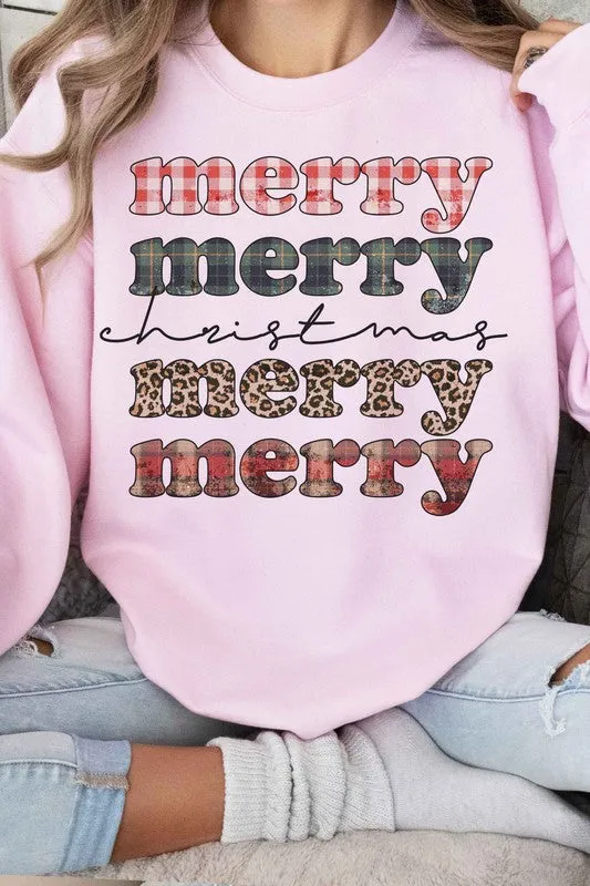 MERRY MERRY CHRISTMAS GRAPHIC SWEATSHIRT
