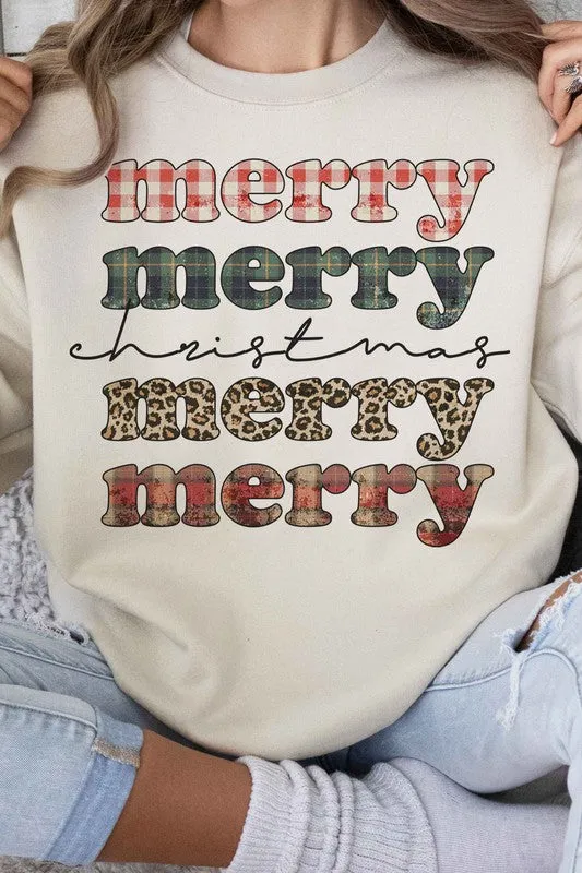 MERRY MERRY CHRISTMAS GRAPHIC SWEATSHIRT