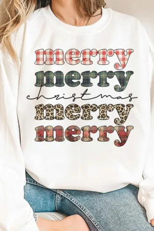 MERRY MERRY CHRISTMAS GRAPHIC SWEATSHIRT