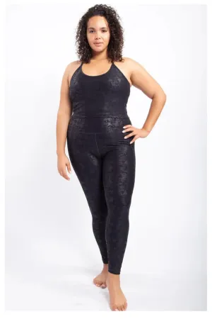 Metallic Foil Curvy Leggings with Pocket