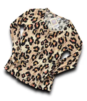 Mia - Beige Coral Black Cheetah Print