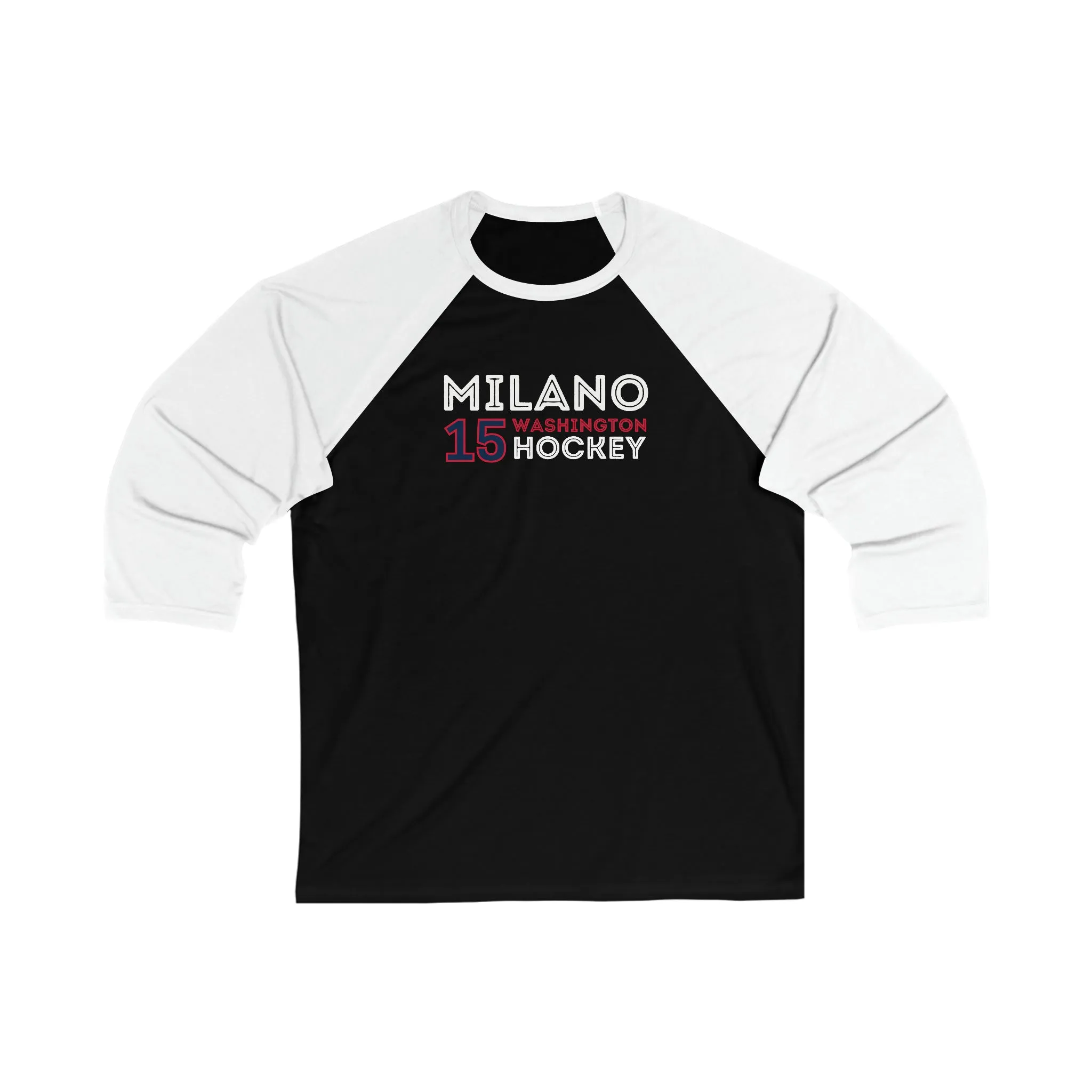 Milano 15 Washington Hockey Grafitti Wall Design Unisex Tri-Blend 3/4 Sleeve Raglan Baseball Shirt