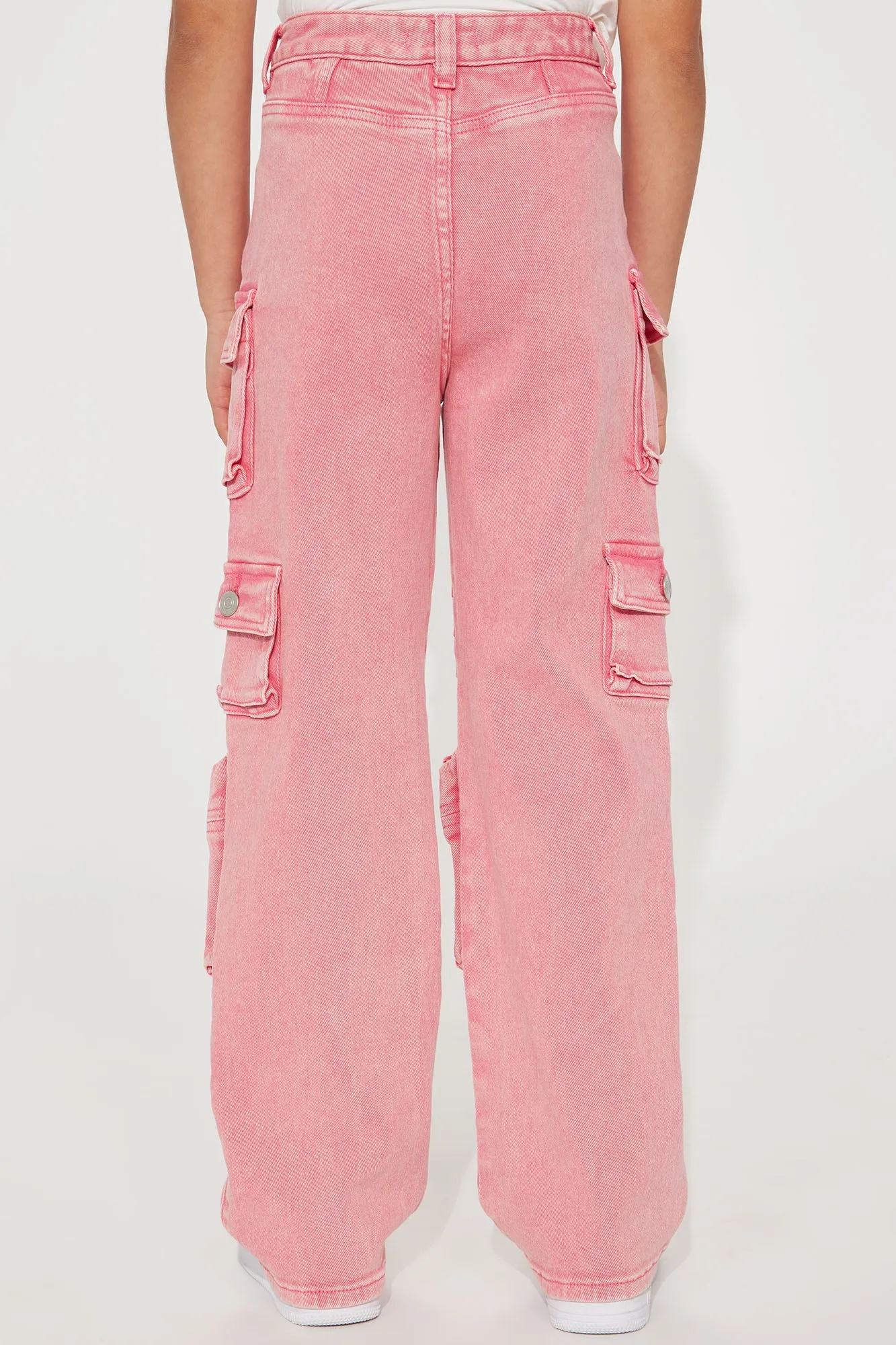 Mini Lily High Rise Cargo Jeans - Pink