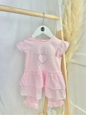Mintini Baby Girl Pink Sparkle Legging Set