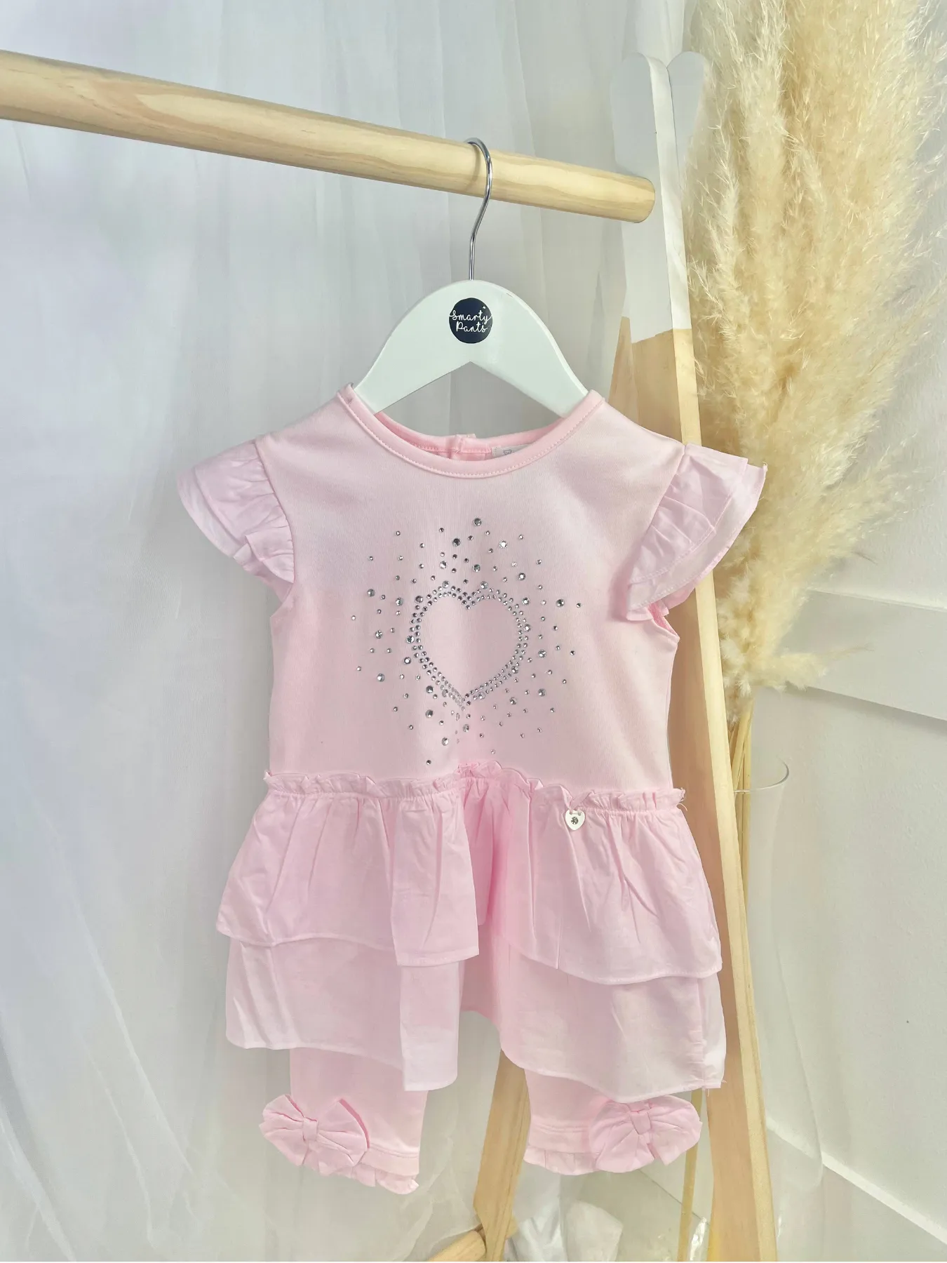 Mintini Baby Girl Pink Sparkle Legging Set