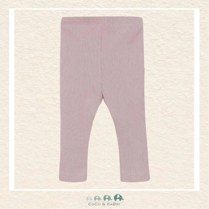 Minymo Baby Girl Ribbed Pink Leggings