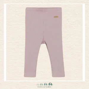 Minymo Baby Girl Ribbed Pink Leggings